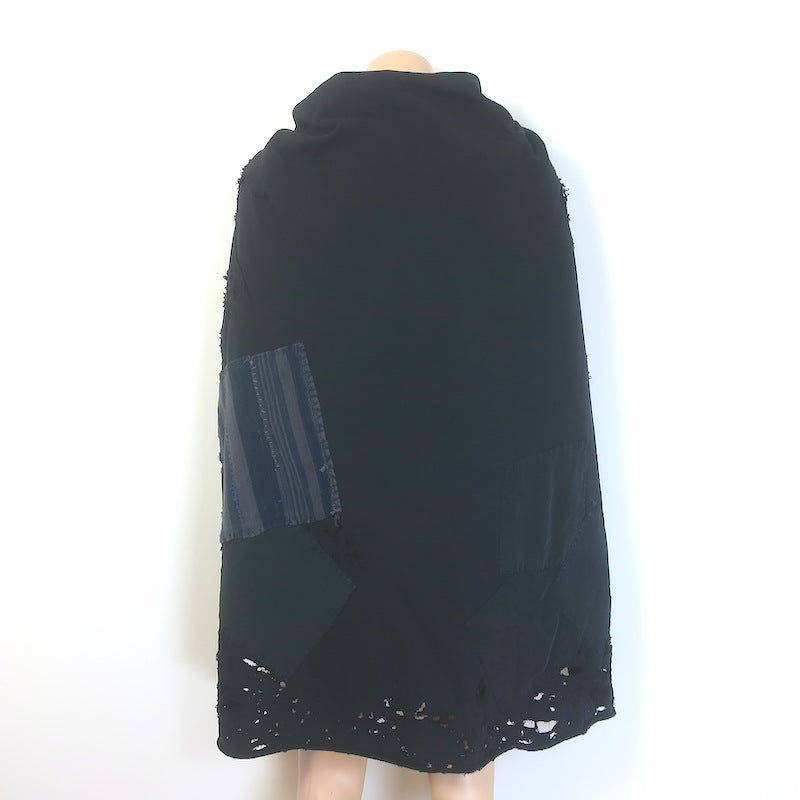 Greg Lauren Hero Hoodie Sweatshirt with Cape Black Size 2
