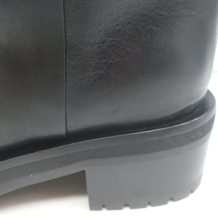 Jimmy Choo Brooklyn Moto Boots Black Leather Size 38.5