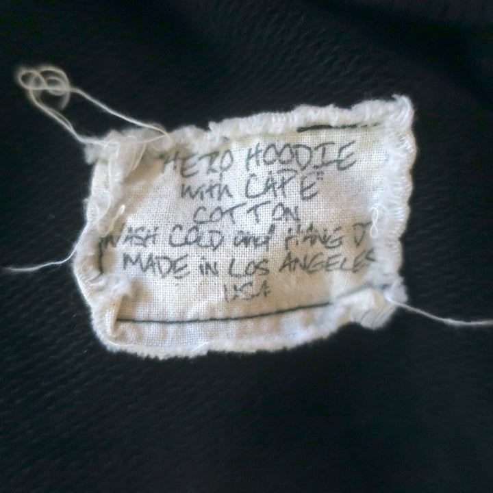 Greg Lauren Hero Hoodie Sweatshirt with Cape Black Size 2