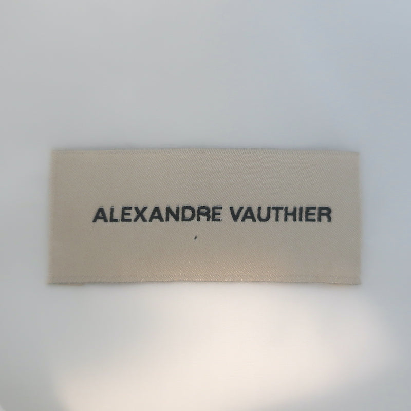Alexandre Vauthier Button Down Wrap Shirt White Size 38 Padded Shoulder Top