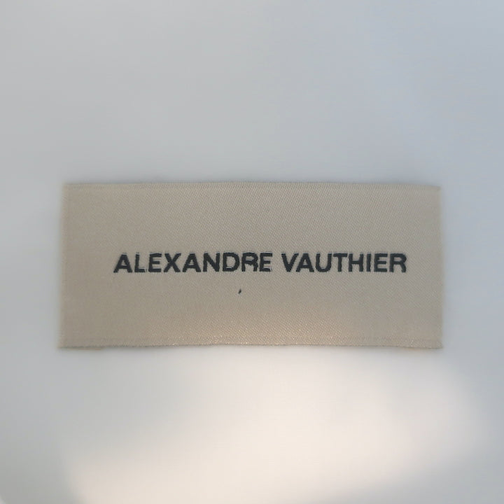Alexandre Vauthier Button Down Wrap Shirt White Size 38 Padded Shoulder Top