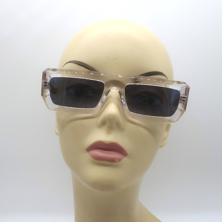 SEE 4490 Rectangular Sunglasses Crystal Clear/Blue 56mm