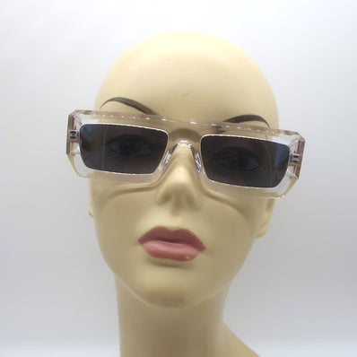 SEE 4490 Rectangular Sunglasses Crystal Clear/Blue 56mm