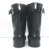 Jimmy Choo Brooklyn Moto Boots Black Leather Size 38.5