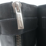 Jimmy Choo Brooklyn Moto Boots Black Leather Size 38.5