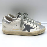 Golden Goose Superstar Private Edition Sneakers White & Silver Leather Size 35