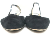 Manolo Blahnik Aspro Slingback Pumps Black Suede Size 42 Pointed Toe Block Heel