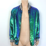 Libertine Sequin Bomber Jacket Blue/Green Size Small
