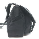 Gucci GG Monogram Double Buckle Flap Messenger Bag Black Nylon