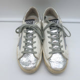 Golden Goose Superstar Private Edition Sneakers White & Silver Leather Size 35