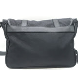 Gucci GG Monogram Double Buckle Flap Messenger Bag Black Nylon