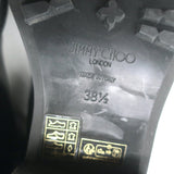 Jimmy Choo Brooklyn Moto Boots Black Leather Size 38.5