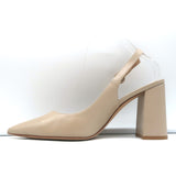 Gianvito Rossi Agata 85 Slingback Pumps Nude Leather Size 41 Pointed Toe Heels