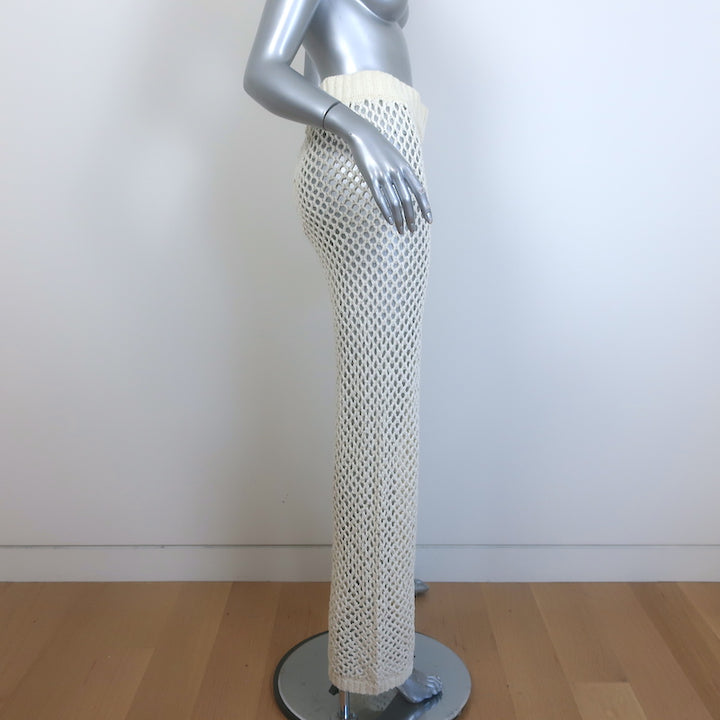 Monday Swimwear Athens Crochet Pants Ivory Cotton-Blend Size Small NEW