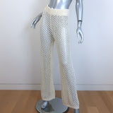 Monday Swimwear Athens Crochet Pants Ivory Cotton-Blend Size Small NEW