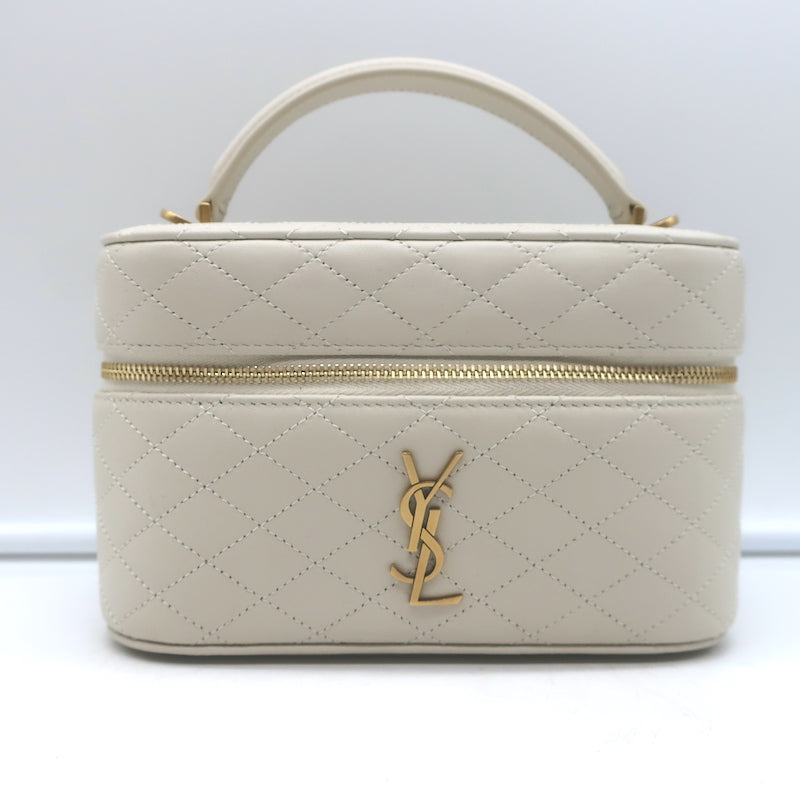 Saint Laurent Gaby Vanity Bag Ecru Quilted Leather Mini Crossbody