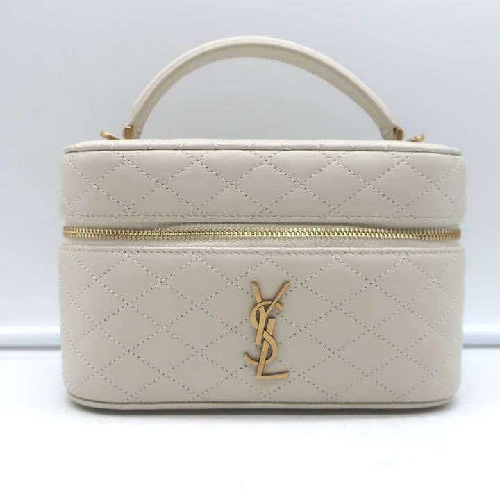 Saint Laurent Gaby Vanity Bag Ecru Quilted Leather Mini Crossbody