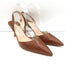 Manolo Blahnik Carolyne 90 Slingback Pumps Brown Leather Size 42