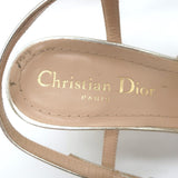 Christian Dior Rhodes Swirl Heel Sandals Gold Metallic Leather Size 36