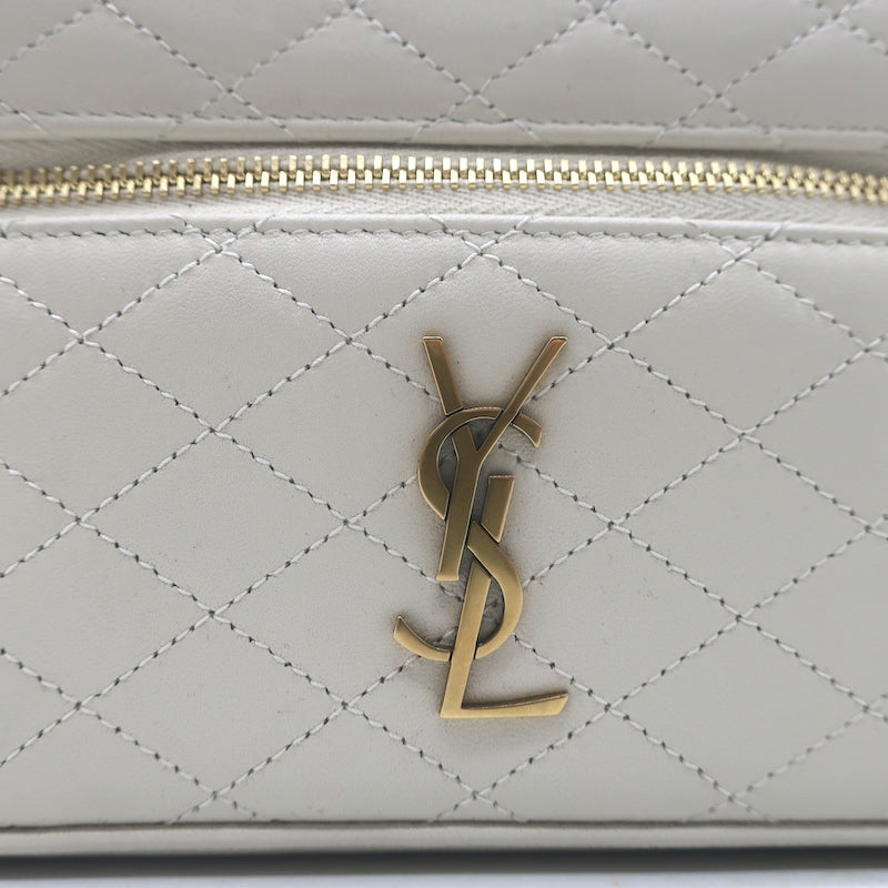 Saint Laurent Gaby Vanity Bag Ecru Quilted Leather Mini Crossbody