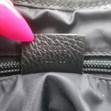 Gucci GG Monogram Double Buckle Flap Messenger Bag Black Nylon