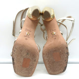 Christian Dior Rhodes Swirl Heel Sandals Gold Metallic Leather Size 36