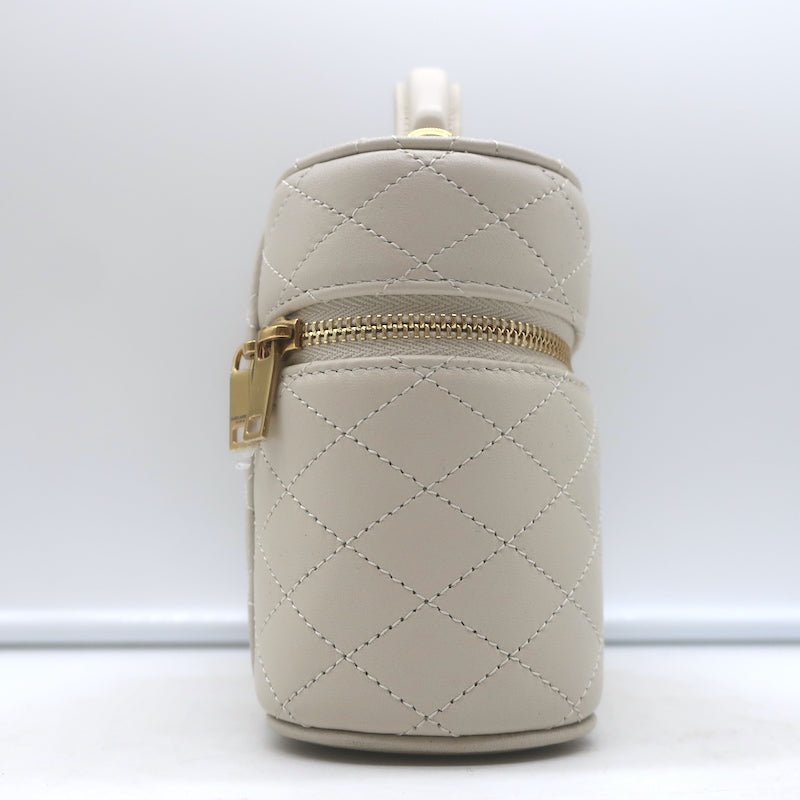 Saint Laurent Gaby Vanity Bag Ecru Quilted Leather Mini Crossbody