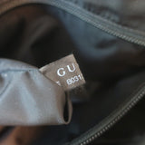 Gucci GG Monogram Double Buckle Flap Messenger Bag Black Nylon