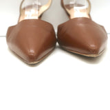 Manolo Blahnik Carolyne 90 Slingback Pumps Brown Leather Size 42
