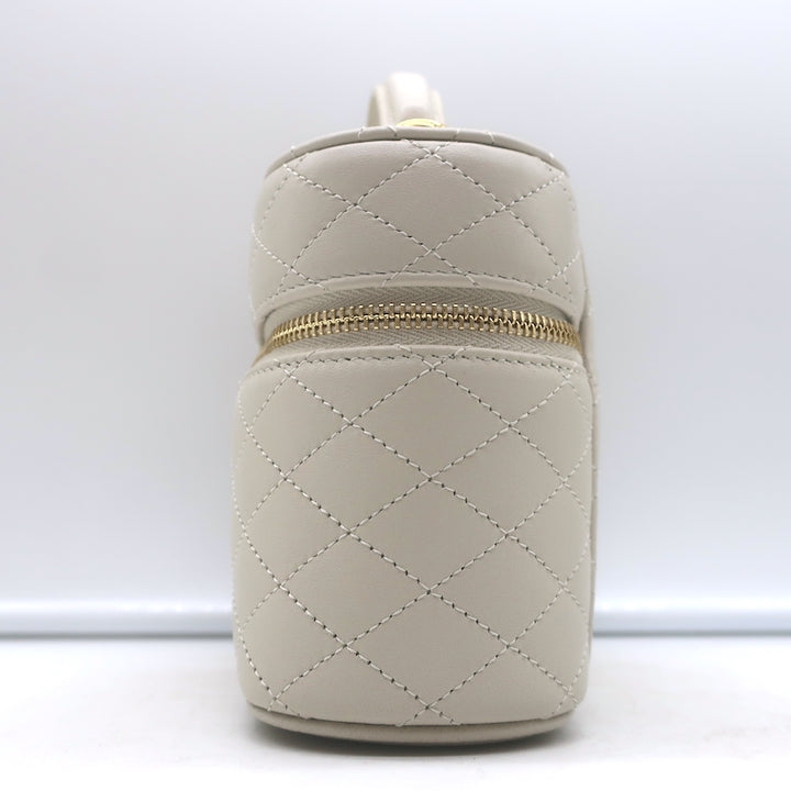 Saint Laurent Gaby Vanity Bag Ecru Quilted Leather Mini Crossbody