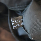 Gucci GG Monogram Double Buckle Flap Messenger Bag Black Nylon