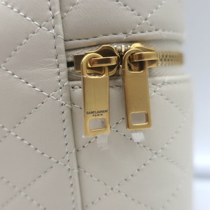 Saint Laurent Gaby Vanity Bag Ecru Quilted Leather Mini Crossbody