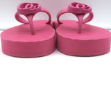 Gucci Pascar GG Marmont Platform Flip Flop Sandals Pink Size 38