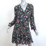Veronica Beard Mini Dress Naomi Black Floral Print Pleated Silk Size 6