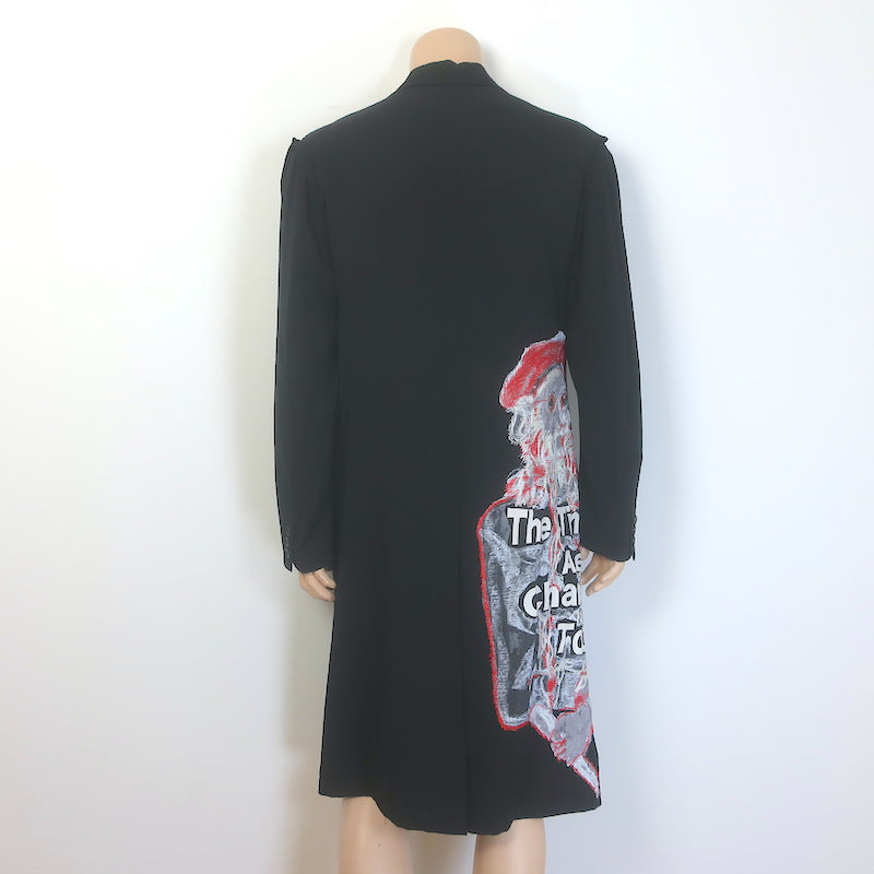 Yohji Yamamoto Pour Homme 17AW Times Are Changin Coat Black Wool Size 3