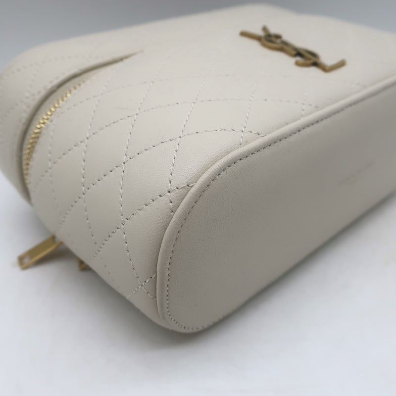 Saint Laurent Gaby Vanity Bag Ecru Quilted Leather Mini Crossbody