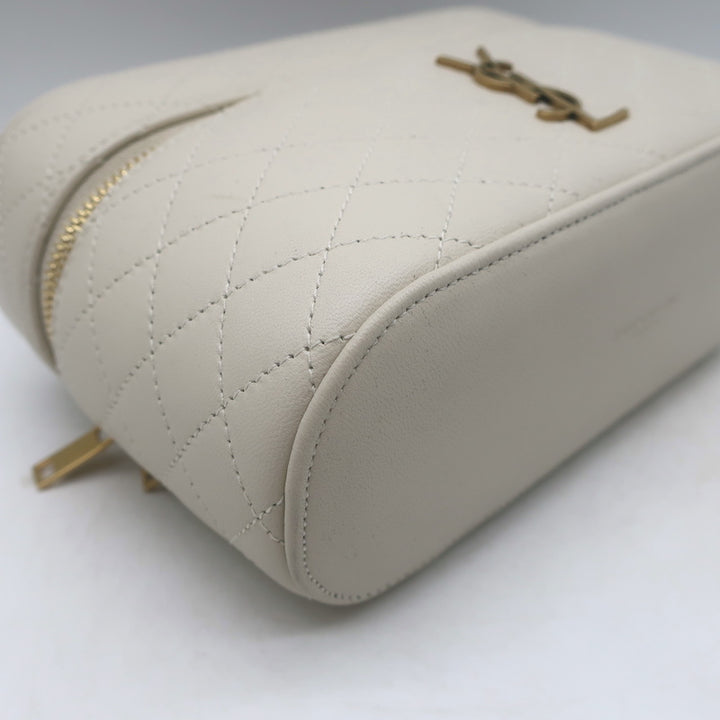 Saint Laurent Gaby Vanity Bag Ecru Quilted Leather Mini Crossbody