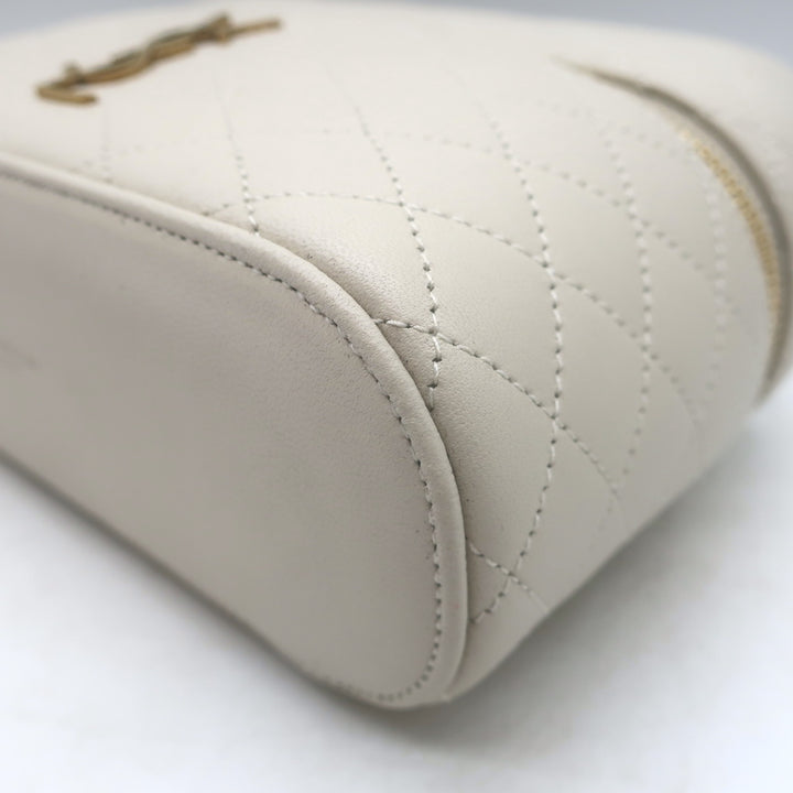 Saint Laurent Gaby Vanity Bag Ecru Quilted Leather Mini Crossbody
