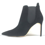 Manolo Blahnik Tungade Ankle Boots Black Suede Size 41 Pointed Toe Booties