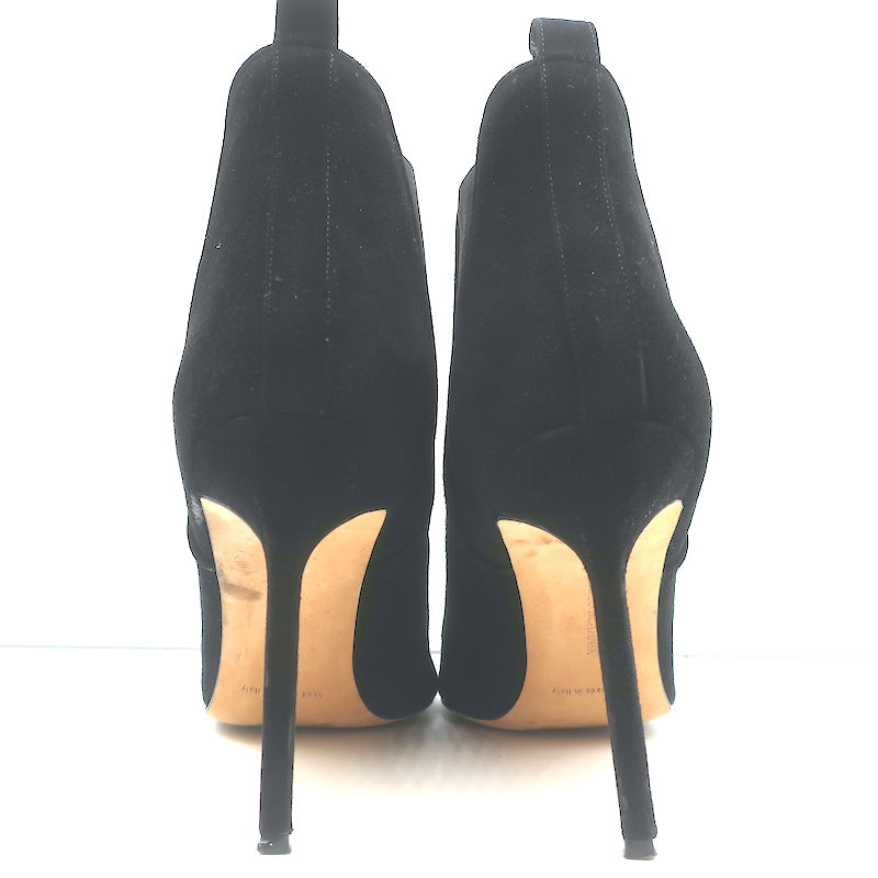 Manolo Blahnik Tungade Ankle Boots Black Suede Size 41 Pointed Toe Booties