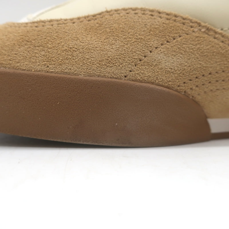 Chloe Kick Quilted Low Top Sneakers Ecru Leather &amp; Camel Suede Size 41 / US 10.5