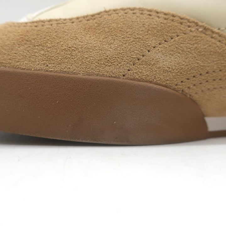 Chloe Kick Quilted Low Top Sneakers Ecru Leather &amp; Camel Suede Size 41 / US 10.5