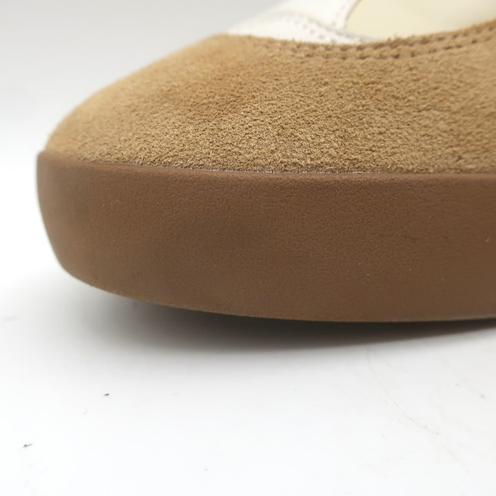 Chloe Kick Quilted Low Top Sneakers Ecru Leather &amp; Camel Suede Size 41 / US 10.5