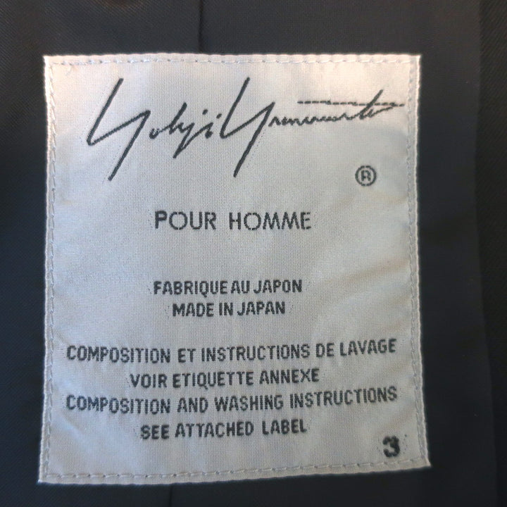 Yohji Yamamoto Pour Homme 17AW Times Are Changin Coat Black Wool Size 3