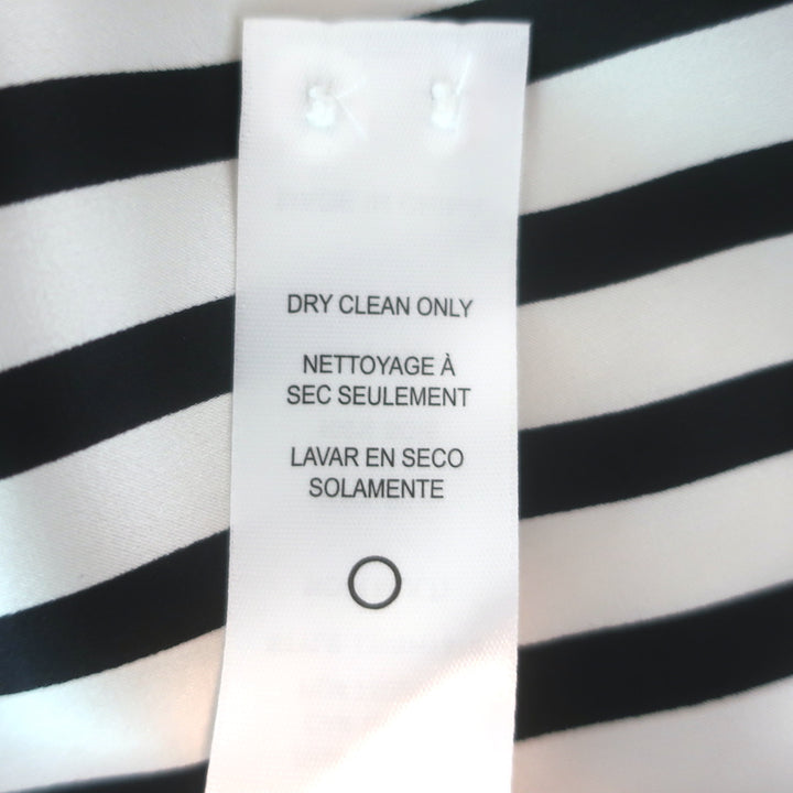 FRAME Striped Cravat Top Black/White Silk Size Small Sleeveless Blouse NEW