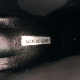 Manolo Blahnik Tungade Ankle Boots Black Suede Size 41 Pointed Toe Booties