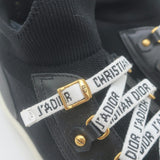 Christian Dior Walk'n'Dior High Top Sneakers Black Leather-Trim Knit Size 41