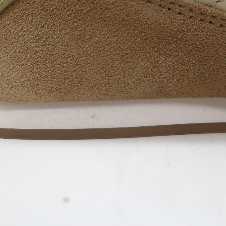 Chloe Kick Quilted Low Top Sneakers Ecru Leather &amp; Camel Suede Size 41 / US 10.5