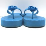 Gucci Pascar GG Marmont Platform Flip Flop Sandals Blue Size 38