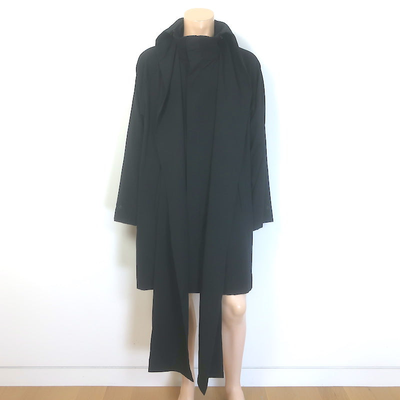 Yohji Yamamoto Pour Homme Scarf Coat Black Wool Size 4